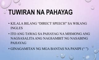 5 halimbawa ng pahayag|Understanding direct and indirect speech .